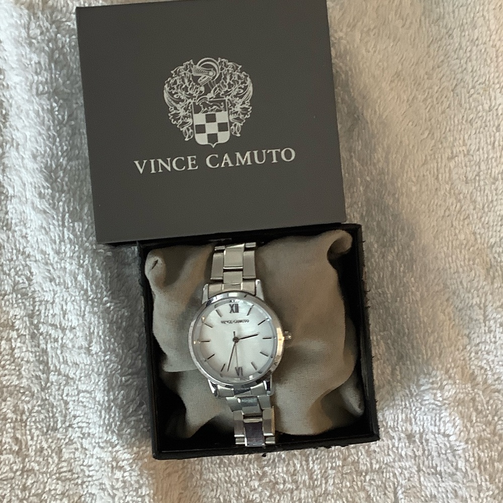 Vince Camuto Silver and White Women's Bracelet Watch